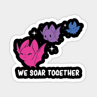 Bisexual Pride Flag Cute Bisexuality Bi Bat Magnet