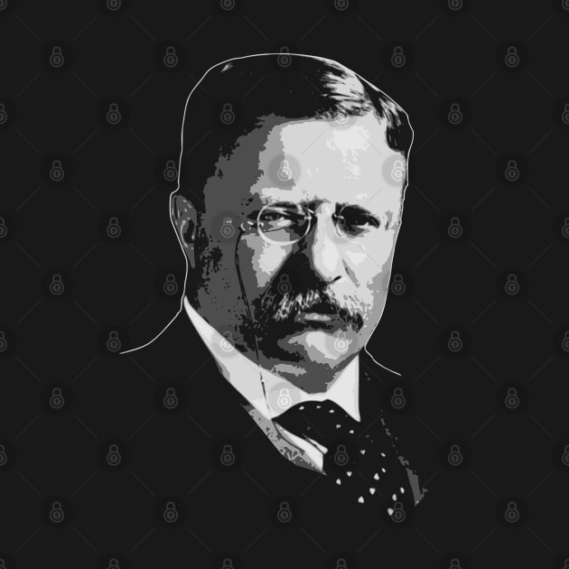 Theodore Roosevelt Black and White by Nerd_art