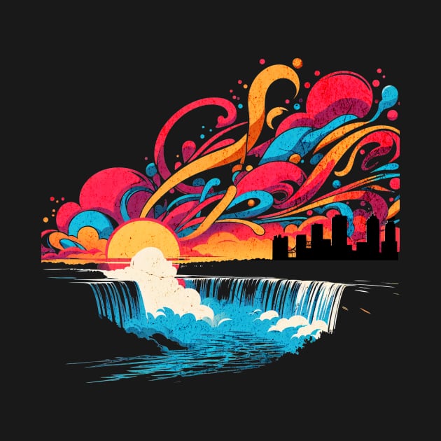 Niagara Falls Retro Graffiti Design by Miami Neon Designs