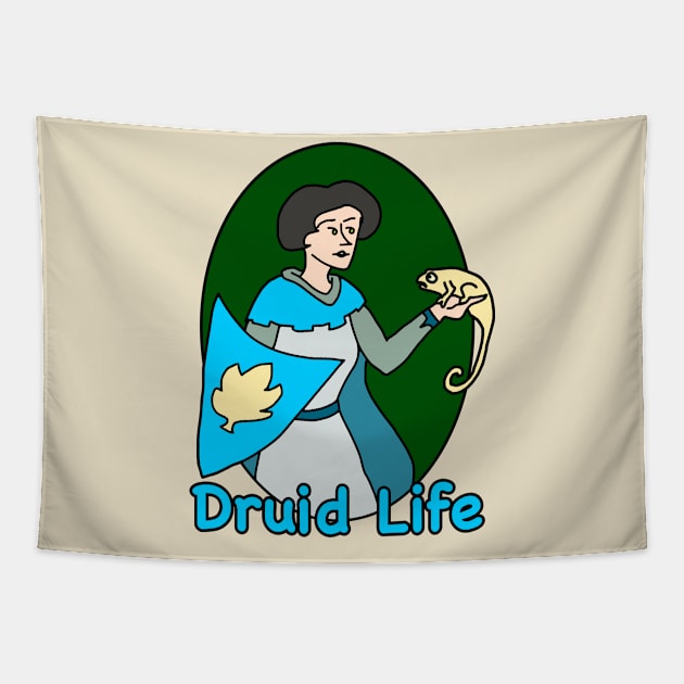 Druid Life Speaking with a Chameleon Tapestry by TealTurtle