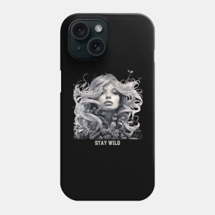 Stay Wild Girl With Wildflowers Natural Lovers Phone Case