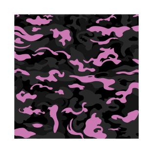 Pink Black Camo Style Camouflage Pattern T-Shirt