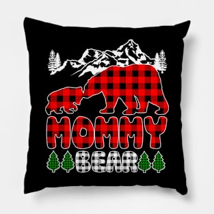 Mommy Bear Christmas Pajama Red Plaid Buffalo Family Gift Pillow