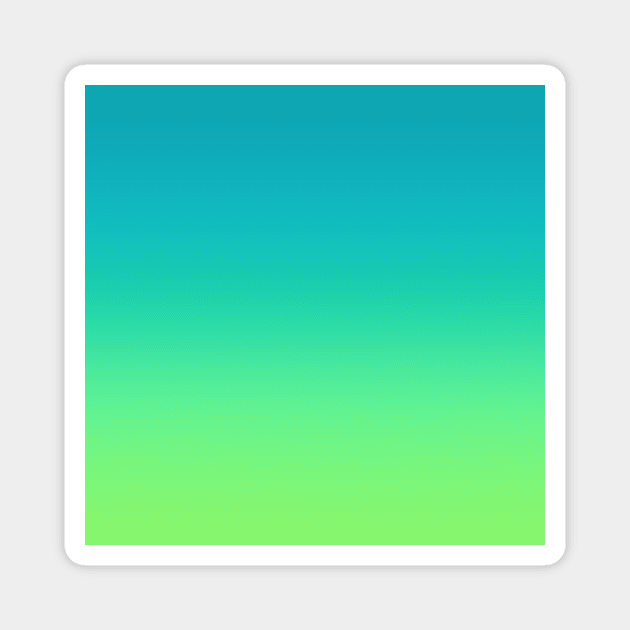 Aqua Blue to Lime Green Gradient Magnet by Whoopsidoodle