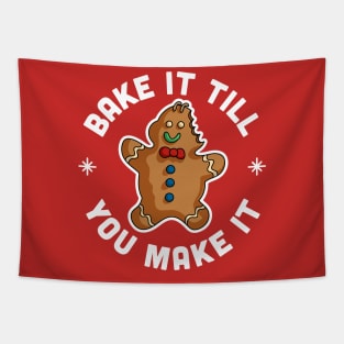 Bake It Till You Make It PJ Xmas Gingerbread Man Christmas Tapestry