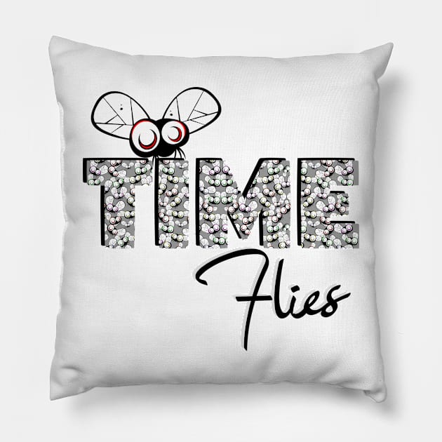 Time Flies Pillow by GR8DZINE