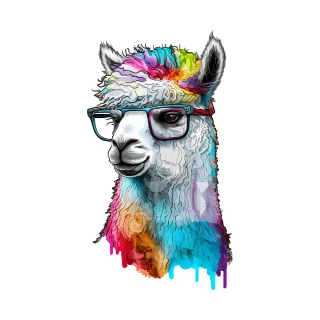 Alpaca Llama with nerd glasses by FluffigerSchuh