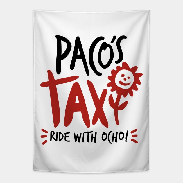 Paco's Taxi (2 Color Design) Tapestry by jepegdesign