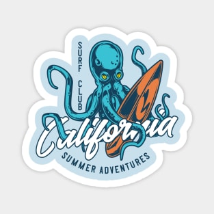 Vintage octopus illustration california Magnet