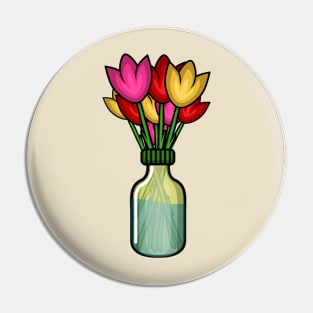 Green Flower Bottle Pin