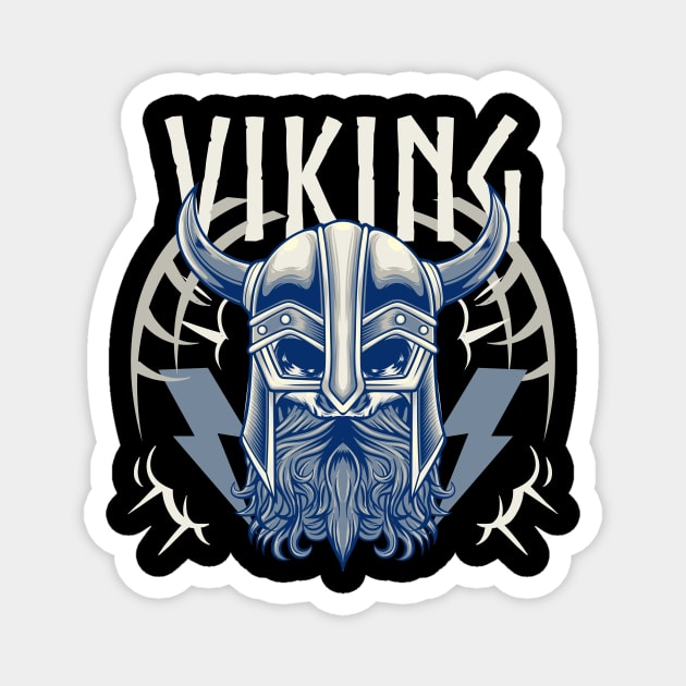 Viking Skull 3.4 Magnet by Harrisaputra
