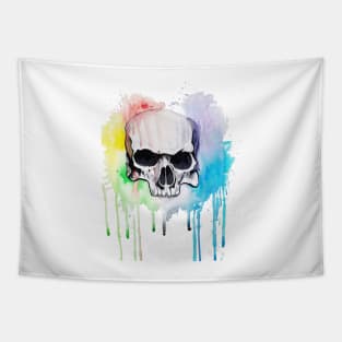 Bleeding Color Skull Tapestry