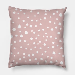 Pink Dalmatian Spots, Dalmatian Dots, Dotted Print Pillow