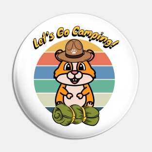 Funny hamster wants to go camping Pin