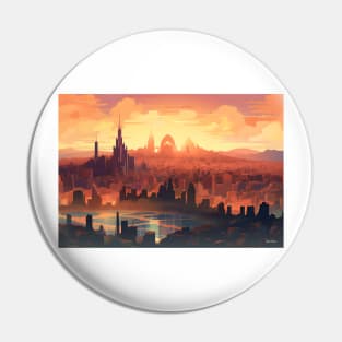 Retro Anime Barcelona A Nostalgic Cityscape Tribute Pin