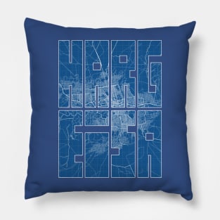 Hargeisa, Somalia Map Typography - Blueprint Pillow