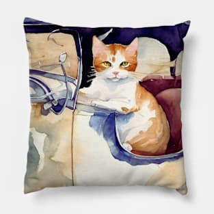 Cat Driver Pillow