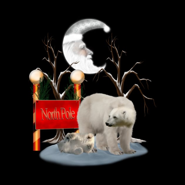 Merry Christmas, polar bear with cub by Nicky2342