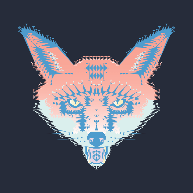 Geometric Fox (pastel) by chobopop