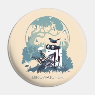 Birdwatcher (blues) Pin