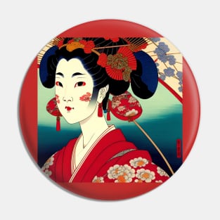 Geisha Study A in Japanese Style Pin