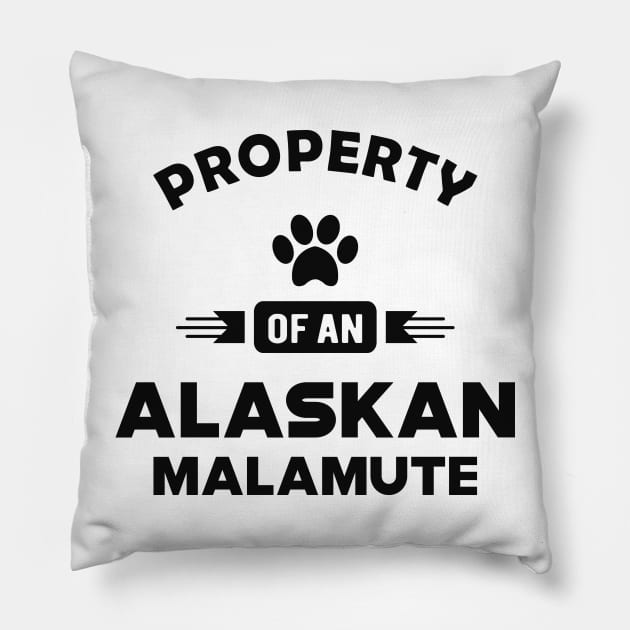 Alaskan Malamute - Property of an alaskan malamute Pillow by KC Happy Shop