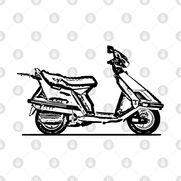 1985 CH150 Motorcycle Sketch Art by DemangDesign