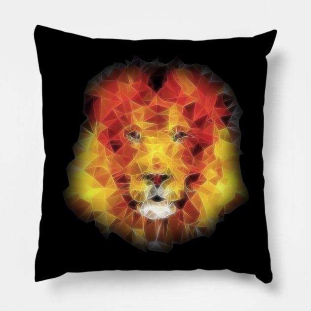 fractal lion Pillow by Ancello
