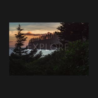 Explore; Pacific Northwest Beach Sunset T-Shirt