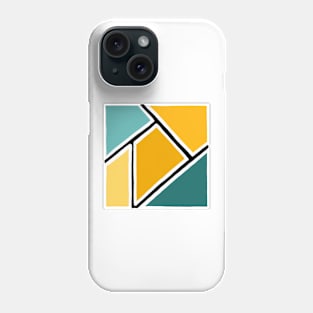 Mint and gold abstract geometric pattern Phone Case