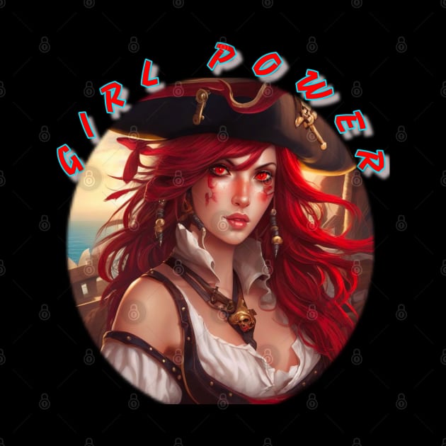 Girl power, pirate wench in red by sailorsam1805