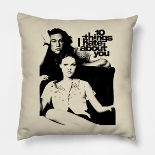 10 Things I Hate About You Black Stencil Pillow