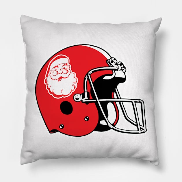 Classic Santa Football Helmet Pillow by HelmetAddict