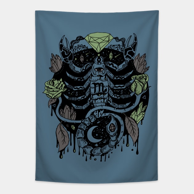 Mellow Cool Mystic Scorpio Zodiac Tapestry by kenallouis