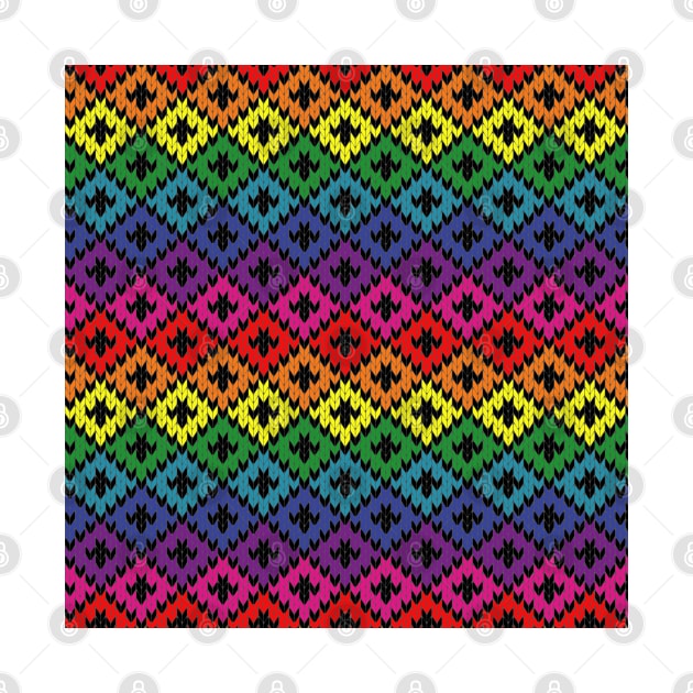 Rainbow Knitting Pattern Design by Designoholic