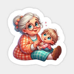 Granny with grandchild Magnet