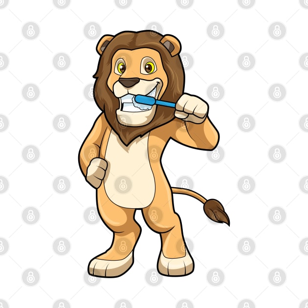 Lion with Toothbrush by Markus Schnabel