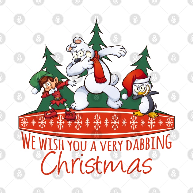 Dabbing Christmas Friends - Fairy Polar Bear Penguin 1 by EDDArt