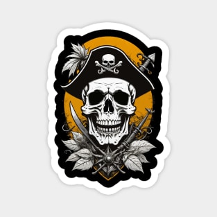 Vintage Pirate Skull Magnet