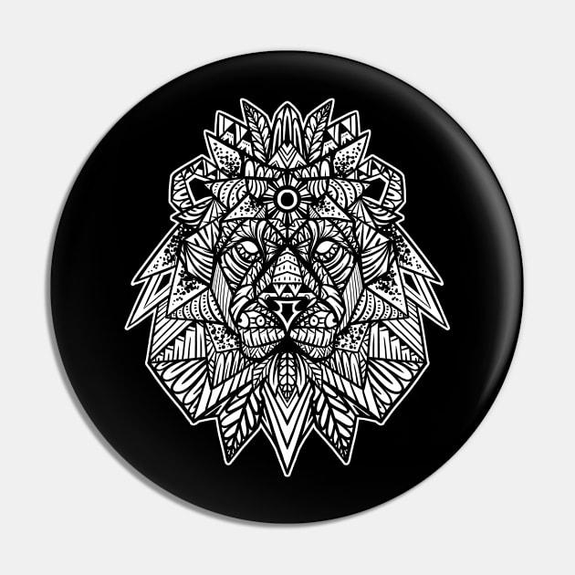 Lion Tribal Pin by Barabarbar artwork