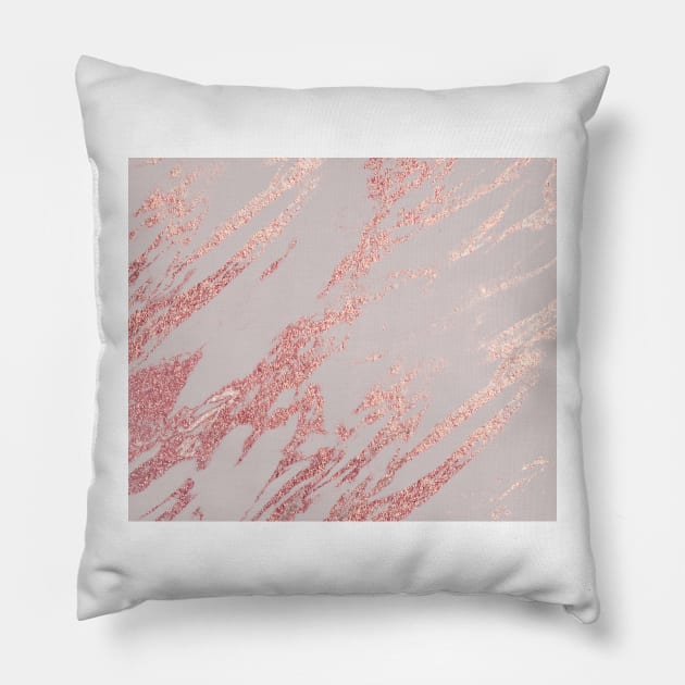 Porcelain grey rose gold Pillow by marbleco