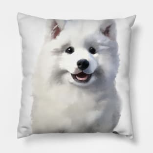 Cute Samoyed Drawing Pillow