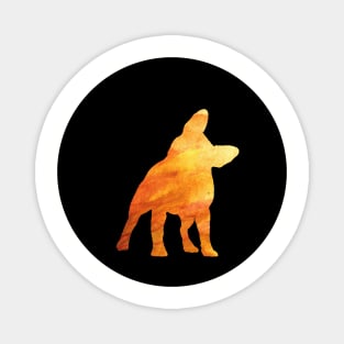 French Bulldog - Fiery Orange Silhouette Magnet