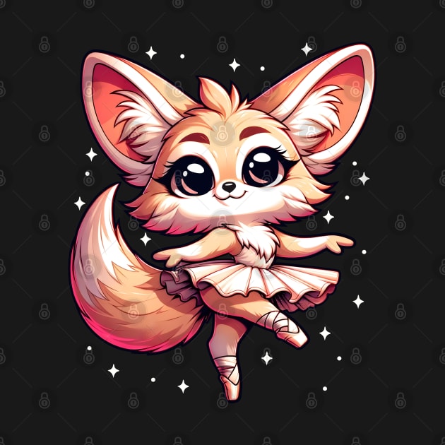 Kawaii Fennec Fox as Ballet Dancer Ballerina by HCMGift