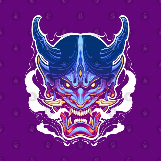 cool japanese oni mask by SINGINK