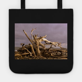 Stark Branches of Driftwood against Gray Sky Tote