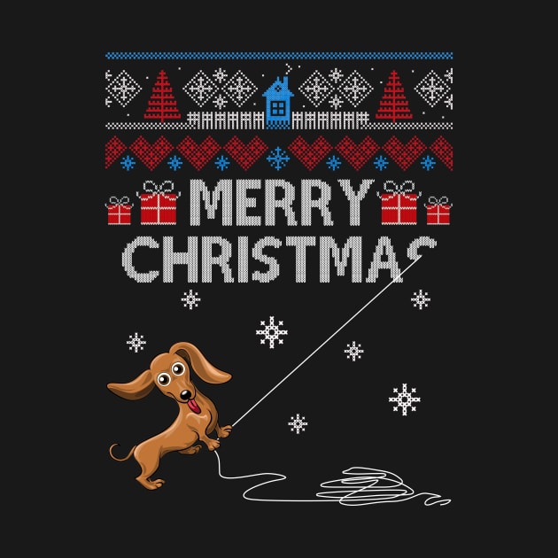 Merry Christmas Funny Naughty Dachshund by Simpsonfft