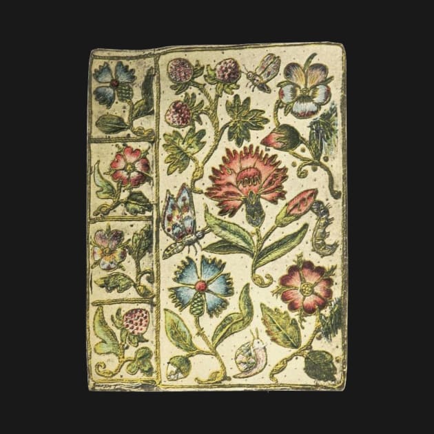 Vintage Floral Embroidered Book Page by EmikoNamika