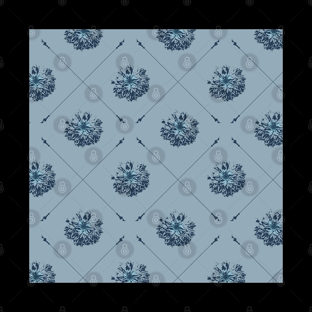 Blue Ice Flower Patterns by Cottonbutton