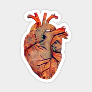 Lowpoly Human heart, anatomy illustration art, heart lowpoly, triangle, geometric Magnet